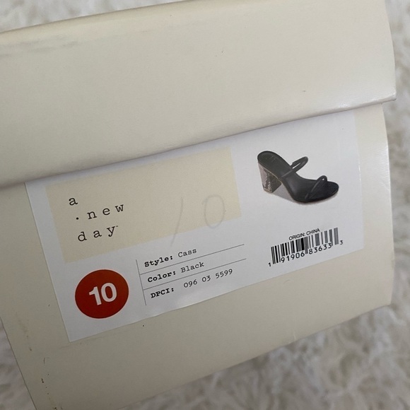 NWT A New Day Cass black snake block heel sandals - Picture 9 of 9